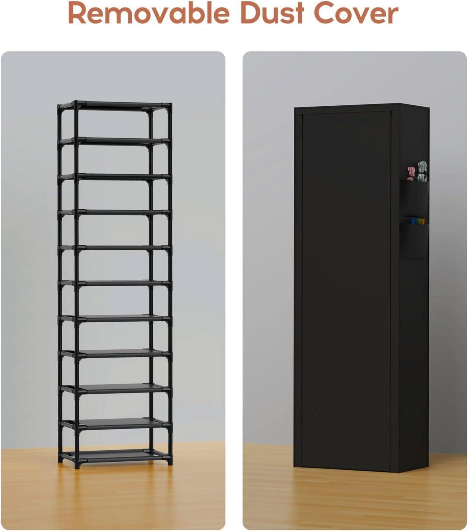 Schuhregal 10 Ebenen Staubdichter Überzug 20-22 Paar Schuhe Organizer