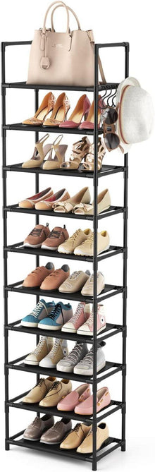 Schuhregal mit 10 Ebenen für 20-25 Paar Schuhe, offener Schuhschrank