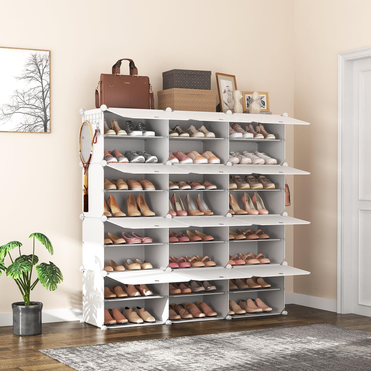Vicye Schuhregal Organizer 8 Etagen 48 Paar weiß 3x8