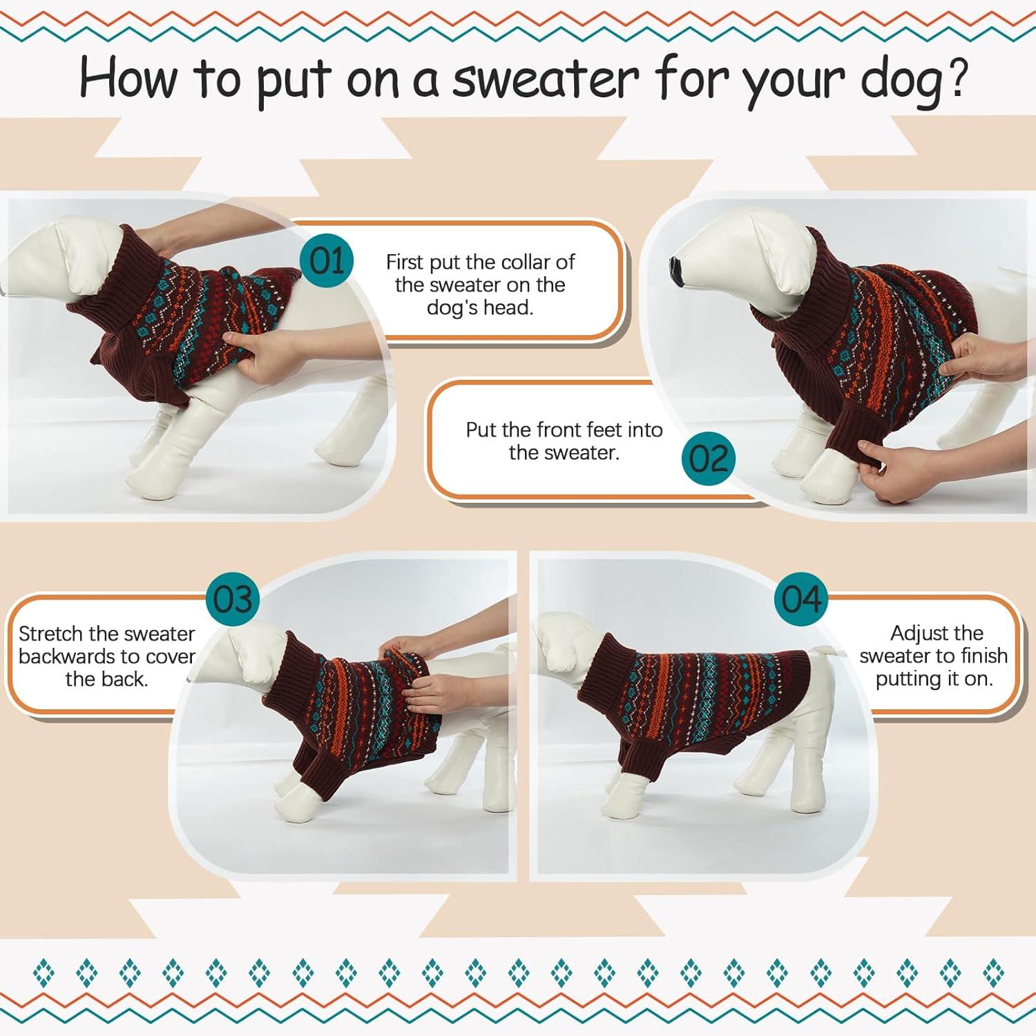 Hundepullover Böhmen Weich & Warm für Kleine Mittelgroße Hunde XS S M L XL