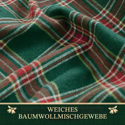 Weihnachtliche Tischdecke kariert grün 137x274 cm