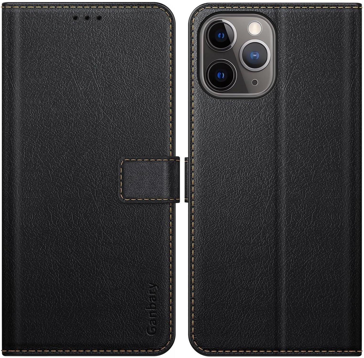 Handyhülle für iPhone 11 Pro Leder Klapphülle mit Kartenschlitzen und