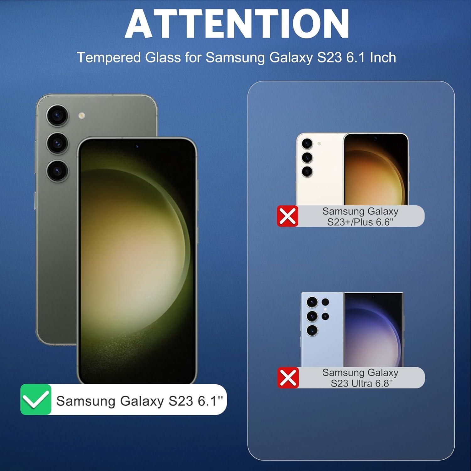 Panzer Schutzglas für Samsung Galaxy S23, 2+2 Stück