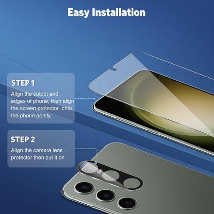 OMOTON Panzer Schutzglas für Samsung Galaxy S23 - 2+2 Stück, Fingerabdrucksensor