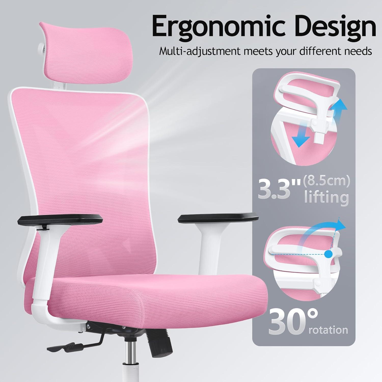 Ergonomischer Bürostuhl mit Schaukelfunktion und Lendenwirbelstütze