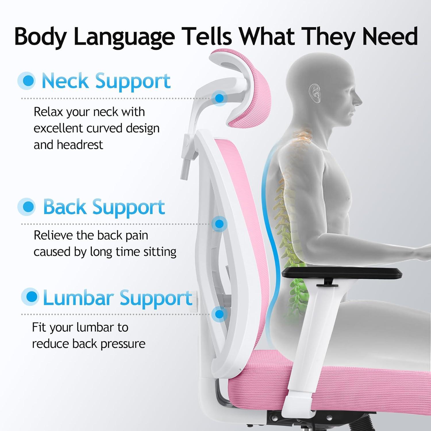 Ergonomischer Schreibtischstuhl mit Kopfstütze und