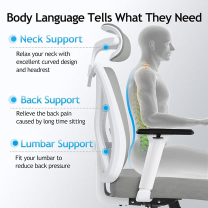 Ergonomischer Bürostuhl mit verstellbarer Kopfstütze und