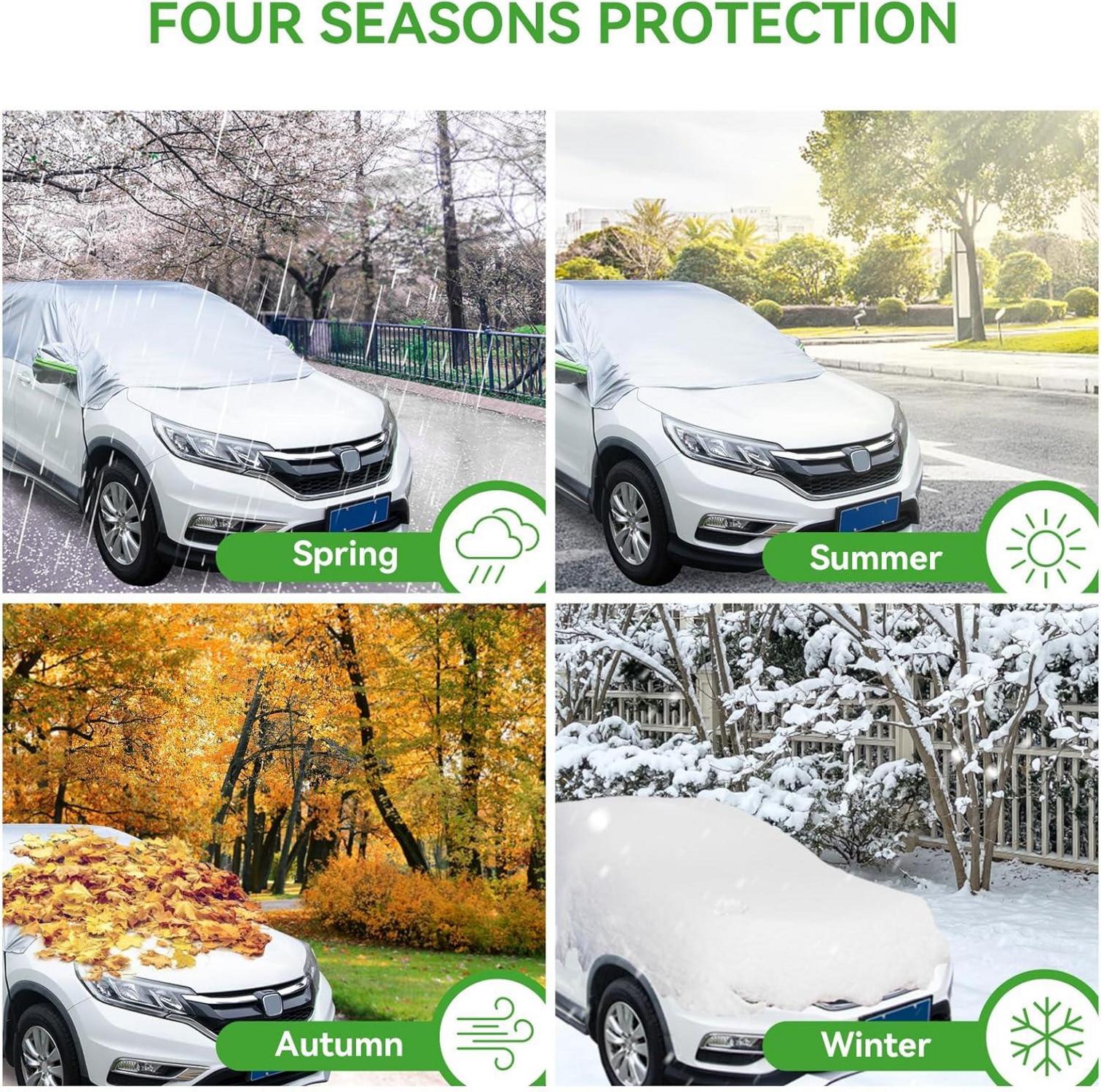 Halbgarage Auto SUV Wasserdicht Outdoor Winter Haken Riemen Silber