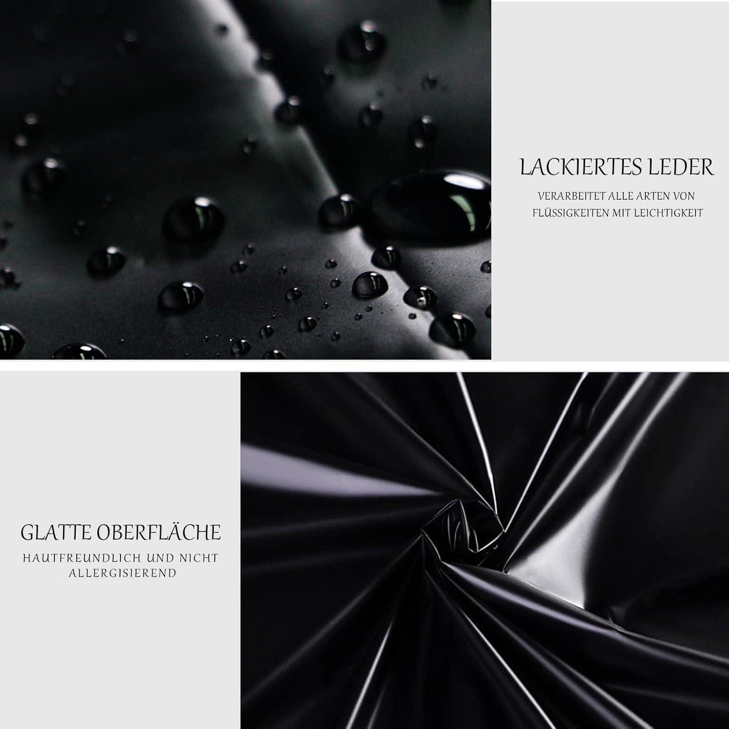 Wasserdichtes Lack Sex Bettlaken 200x130cm, Fesseln Set