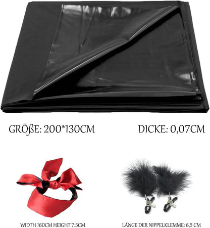 Wasserdichtes Lack Sex Bettlaken 200x130 cm BDSM Set