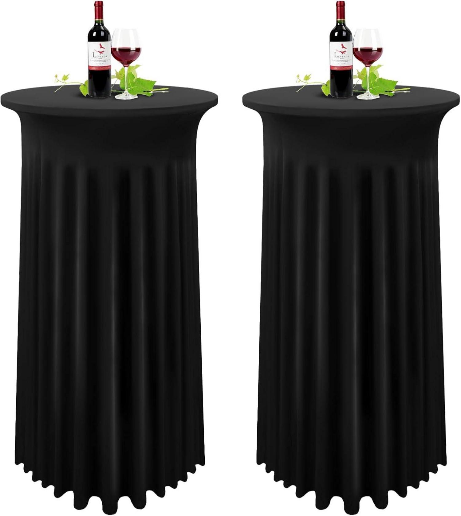 Schwarze Spandex Stretch Cocktail Tischdecke Set 2 Stück 60x110cm