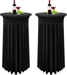Schwarze Spandex Stretch Cocktail Tischdecke Set 2 Stück 60x110cm
