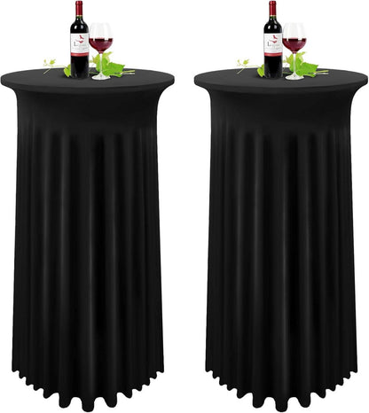Schwarze Spandex Stretch Cocktail Tischdecke Set 2 Stück 60x110cm