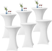 6er-Set Weiße Stretch Stehtisch Husse Ø 60-65 cm Spandex Tischdecke