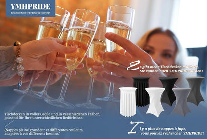 6er-Set Weiße Stretch Stehtisch Husse Bistrotisch Tischdecke Ø 60-65 cm Spandex Stretch Bankett Hochzeit Geburtstagsfeier 60×110cm