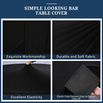 Schwarze Stretch Stehtisch Husse 3er-Set Ø 60-65 cm Spandex Tischdecke