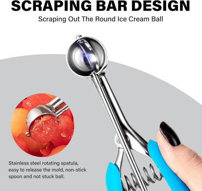 Eisportionierer Edelstahl mit Auslöser und Komfortablem Griff 2,5 cm