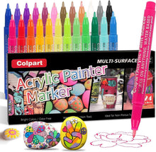 24 Colors Acrylic Paint Markers Extra Fine Tip DIY Art Supplies