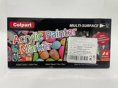 24 Colors Acrylic Paint Markers 0.7mm Extra Fine Tip for Rock Wood Canvas Glass Craft Art