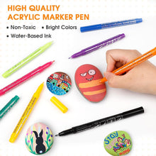 Acrylic Paint Markers 12 Colors - Extra Fine Tip, Rock