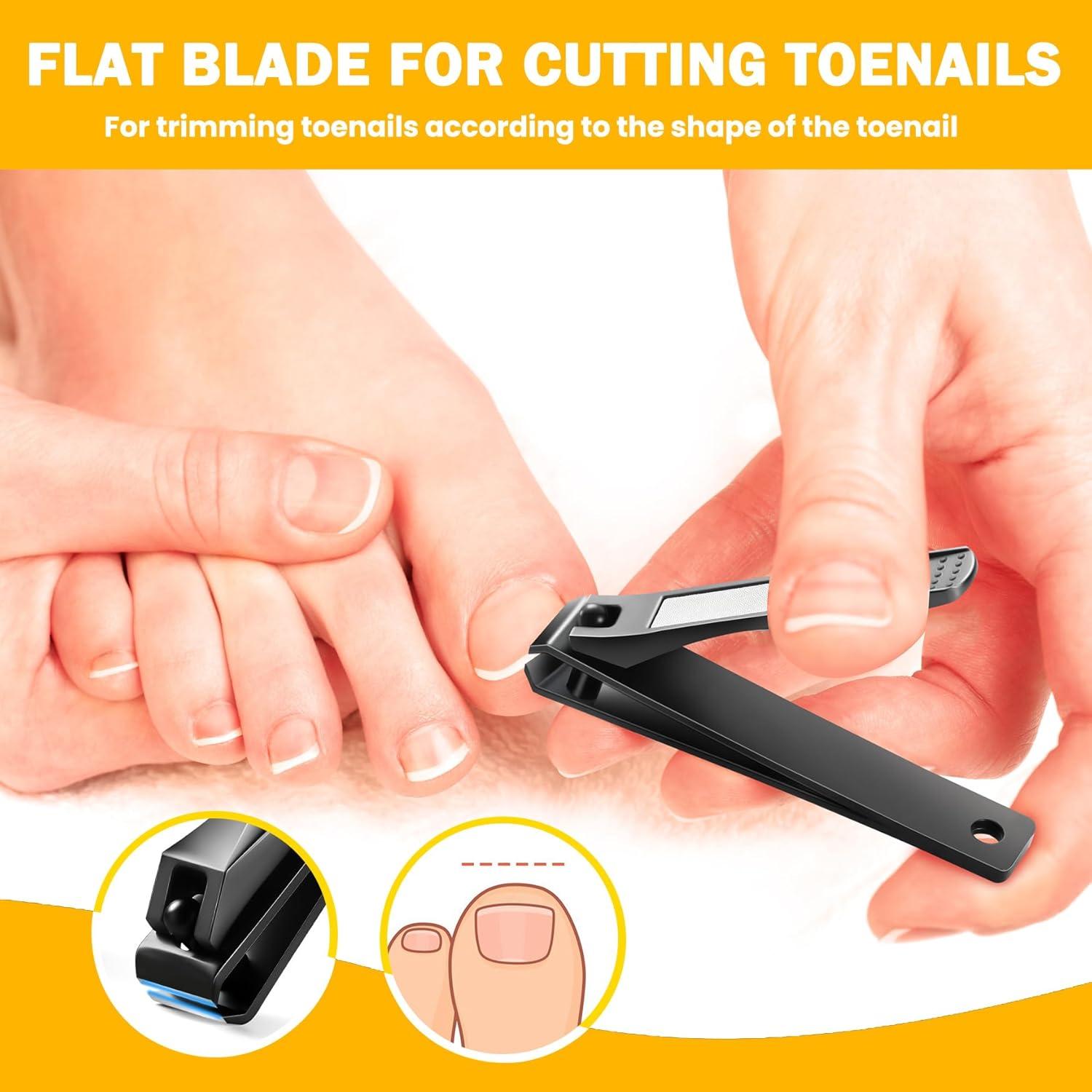 Nagelknipser aus Edelstahl für dicke Nägel, schwarz, ergonomisch