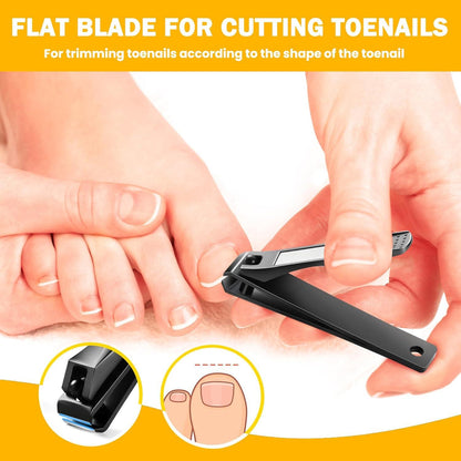 Nagelknipser aus Edelstahl für dicke Nägel, schwarz, ergonomisch