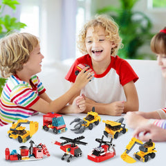 Adventskalender 2024 Kinder Feuerwehrauto-Bausteinspielzeug 24 Tage Geschenke Weihnachts-Countdown