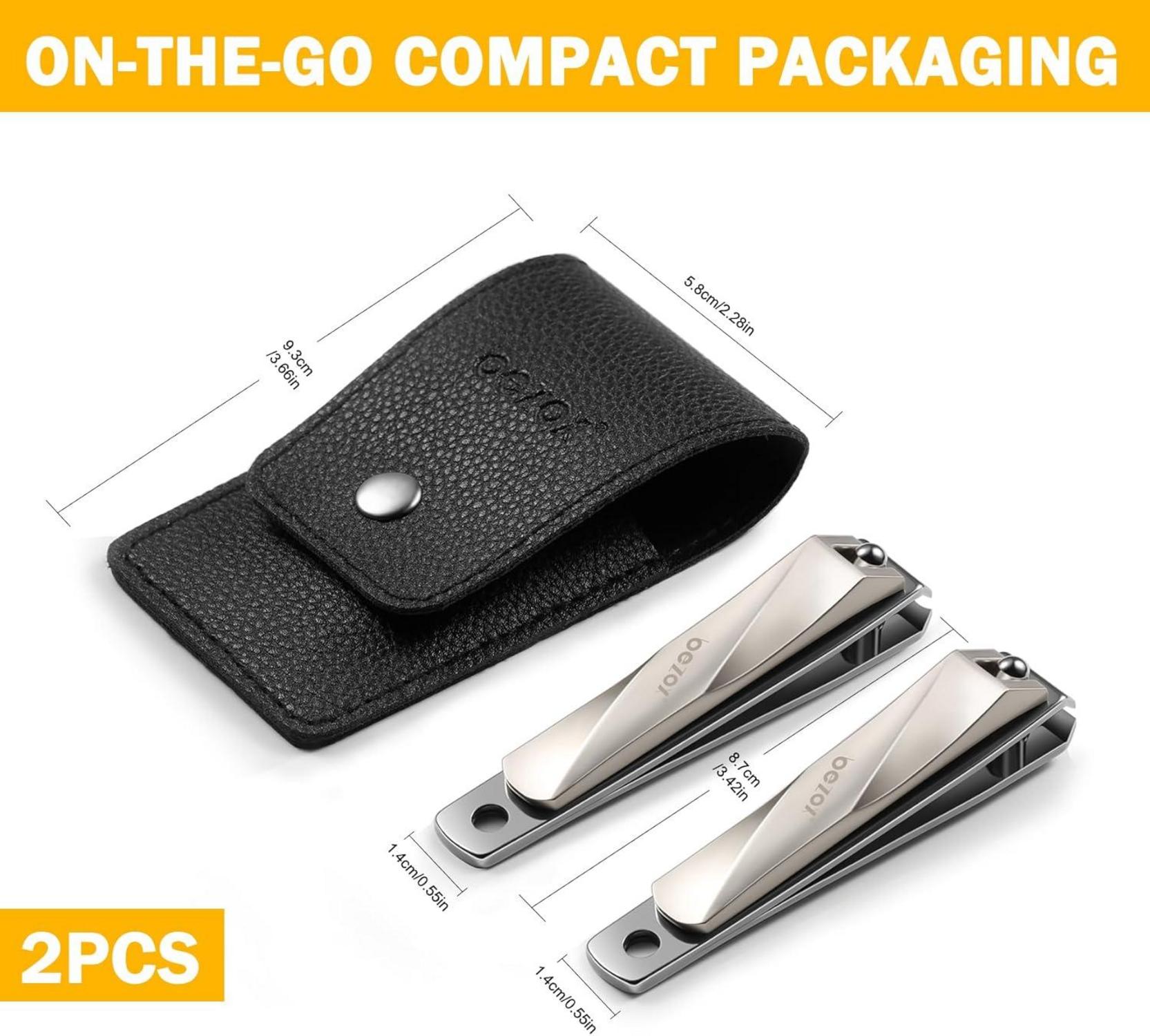 Premium Nagelknipser Set, gerade und gebogene Klinge, für dicke Nägel