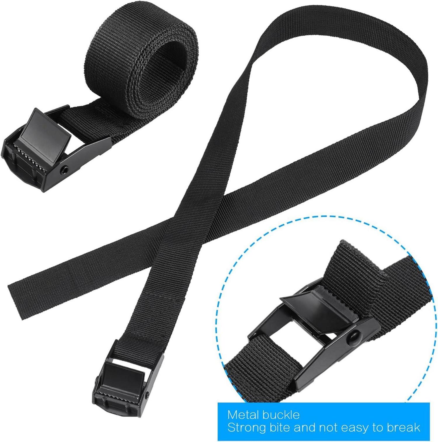 Hejo Spanngurte Kurz 6er Set 65cm Schwarz - Verstellbare Zurrgurte mit Klemmschloss
