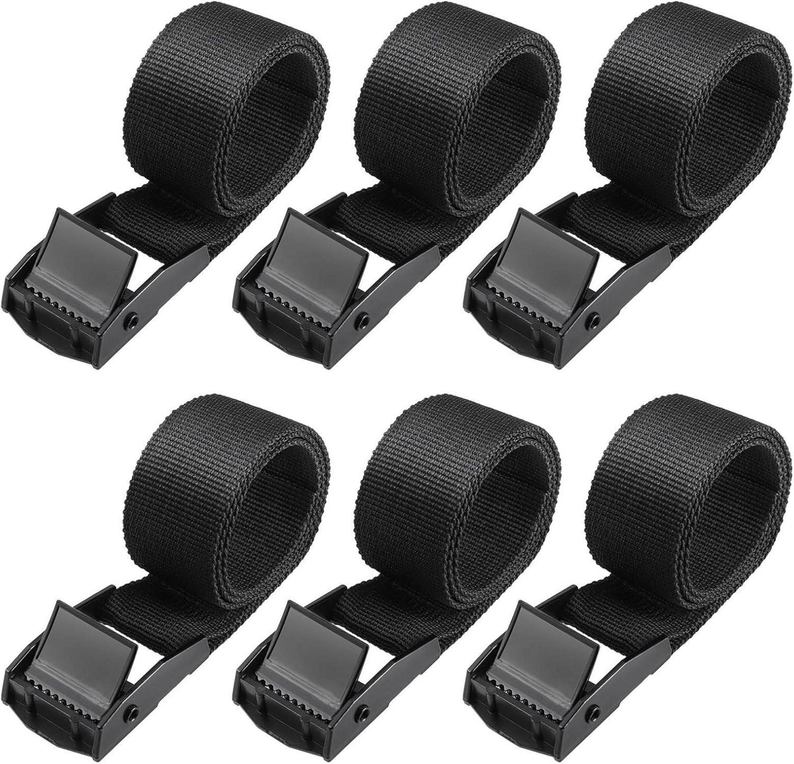 Spanngurte Kurz 40cm 6er Pack Schwarz Verstellbare Zurrgurte