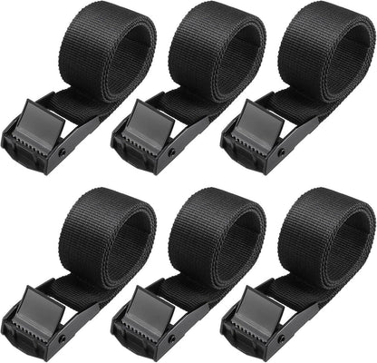 Spanngurte Kurz 40cm 6er Pack Schwarz Verstellbare Zurrgurte