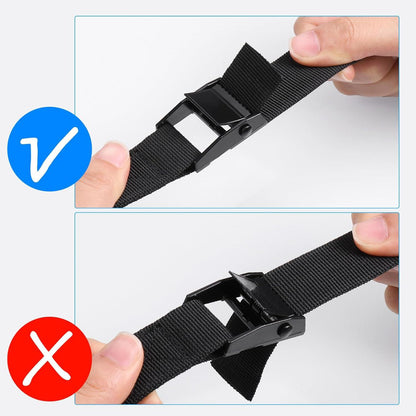 Spanngurte Kurz 40cm 6er Pack Schwarz Verstellbare Zurrgurte
