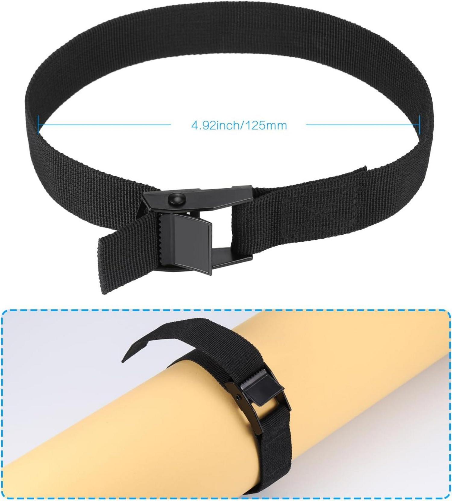 6er Pack Spanngurte Kurz 40cm Schwarz, Verstellbare Zurrgurte mit