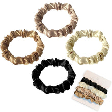 Haargummi Seide 4 Stück Satin Scrunchies Klein 4 Farben Silk