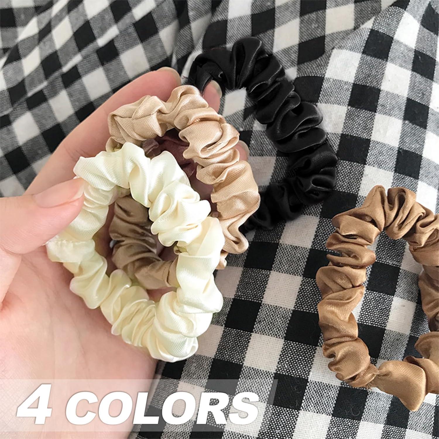 Satin Haargummi Scrunchies Set 4 Stück in 4 Farben
