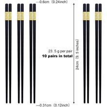 Wiederverwendbare Essstäbchen 10 Paare RuYi Schwarz