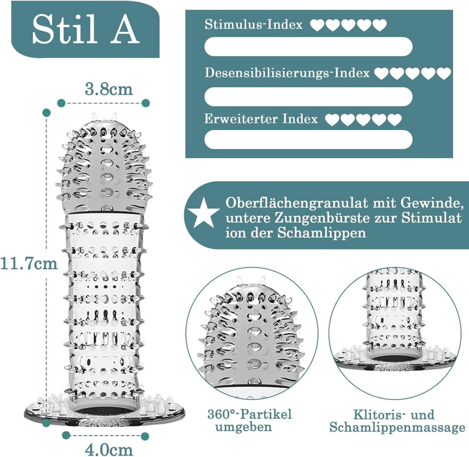 Penishüllen Set für Männer, 4-teilig, transparent