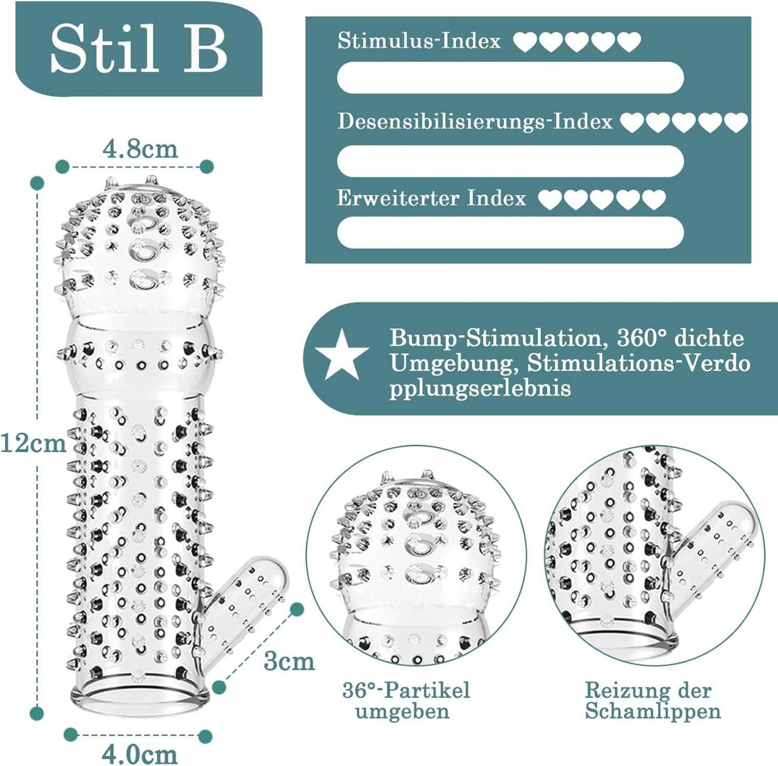 Penishülle Set für Männer, 4 Penis Sleeves transparent, Sexspielzeug für Paare