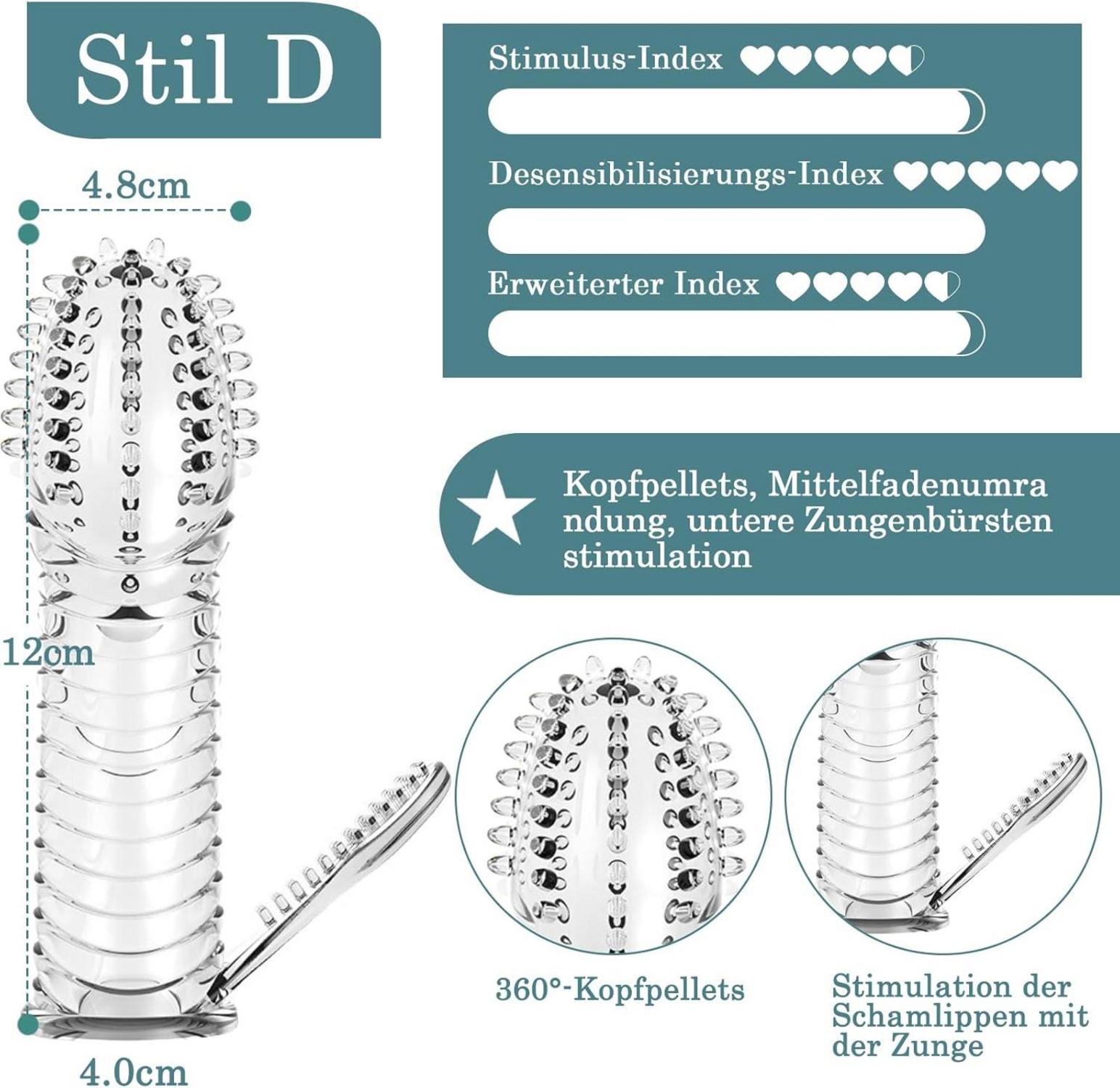 Penishüllen Penis Sleeve 4er Set transparent Sex Toy für Männer