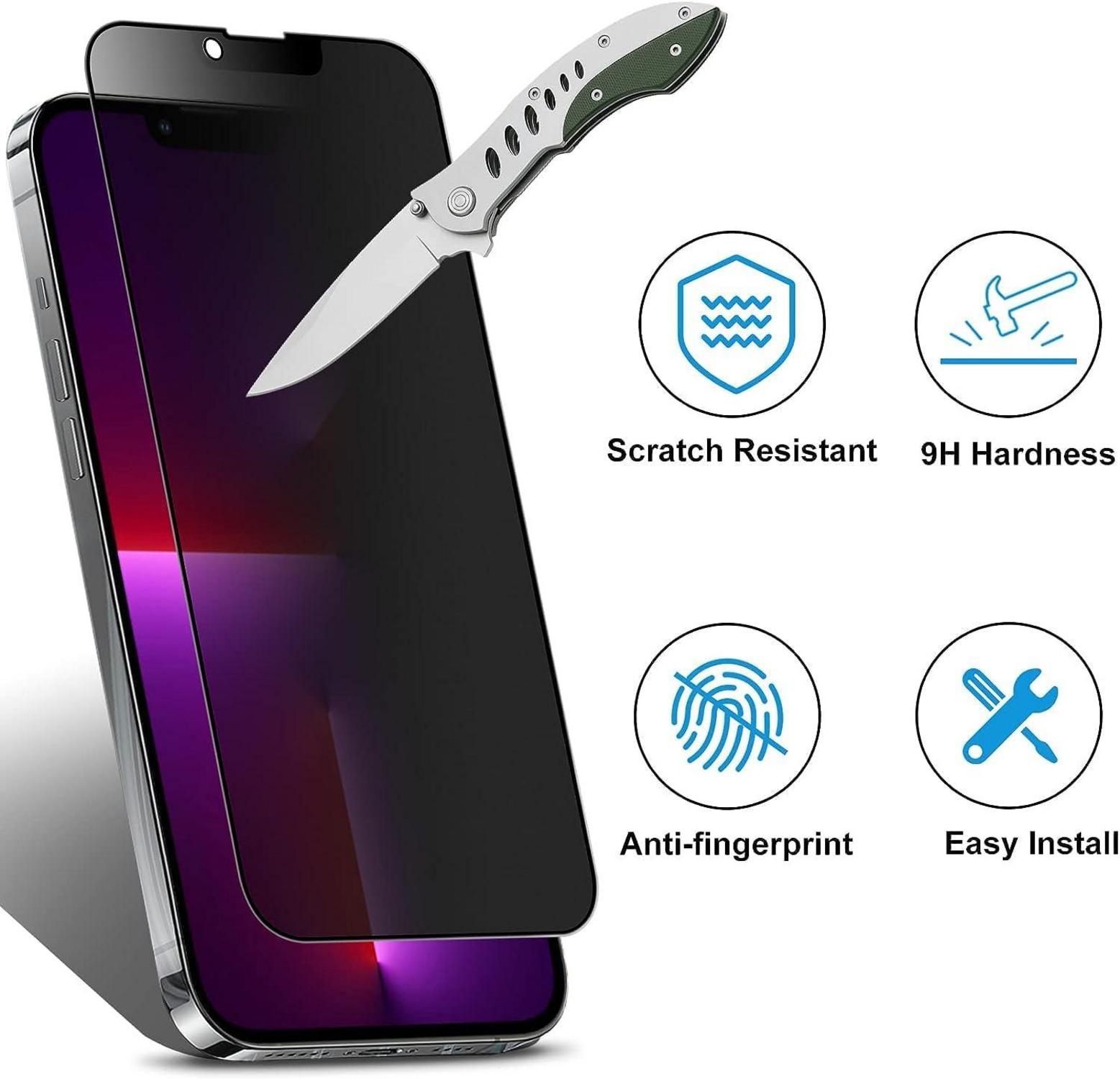 Privacy Panzer Schutzglas Matte Sichtschutzfolie für iPhone 12/12 Pro 6,1 Zoll