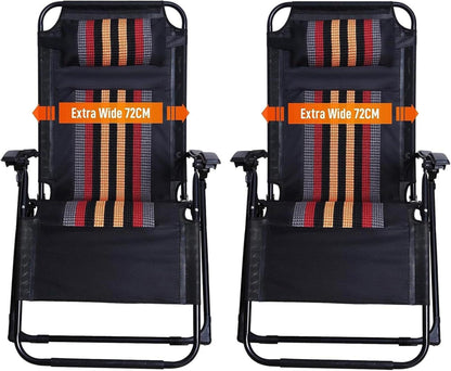 Klappbare Sonnenliege Gartenliege Extra Breit mit Getränkehalter