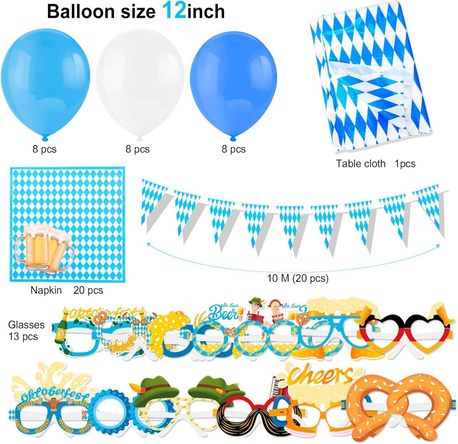 Bayrische Oktoberfest Party Deko Set 59-teilig
