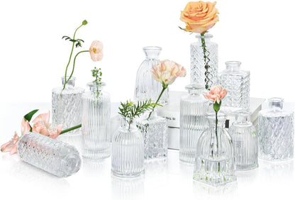 Kleine Glasvase Vintage-Flasche Tischdeko Set 12