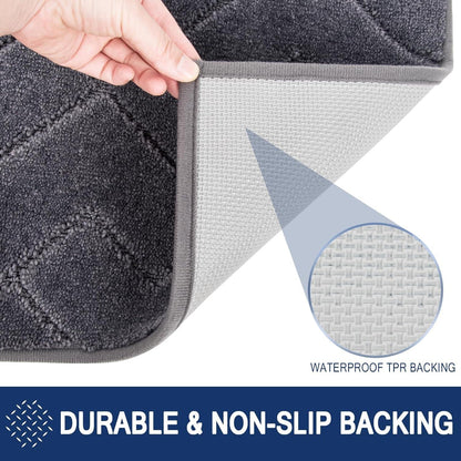 Schmutzfangmatte Innen 60x90cm Grau rutschfeste Fußmatte waschbar