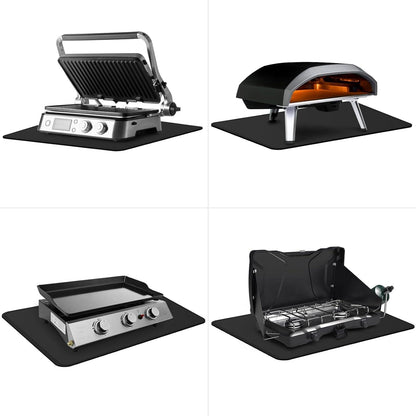 FLASLD Grillmatte Feuerfest wasserdicht 60x90cm Schwarz