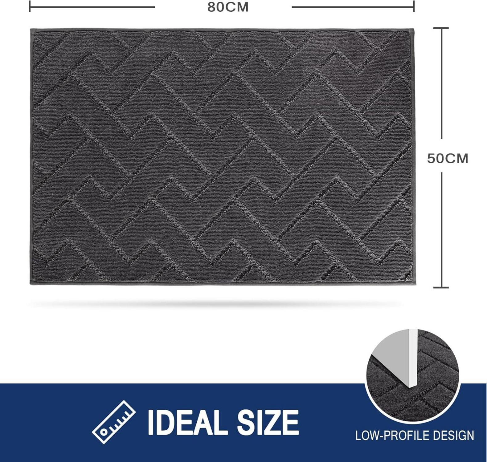 Schmutzfangmatte Innen 50x80cm rutschfeste Fußmatte waschbar
