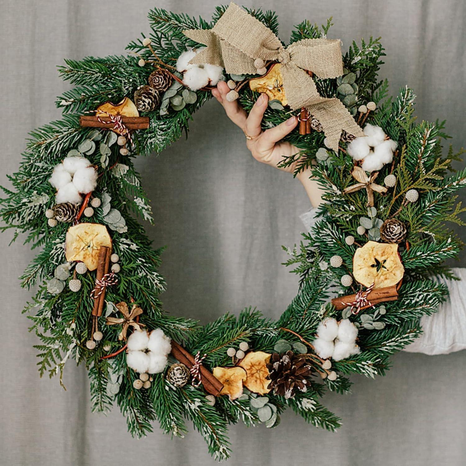 52tlg. Weihnachtsdeko Set Adventskranz Naturdeko Ölkiefer Orangen Apfel Zimt