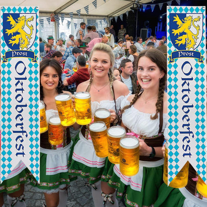 Oktoberfest Deko Banner 2 Stück Bayerisches Bierfest Banner outdoor