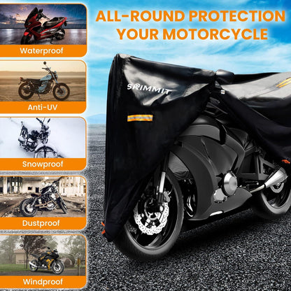 Motorrad Abdeckplane Winterfest Wasserdicht 420D Oxford-Stoff 200x85x100 cm
