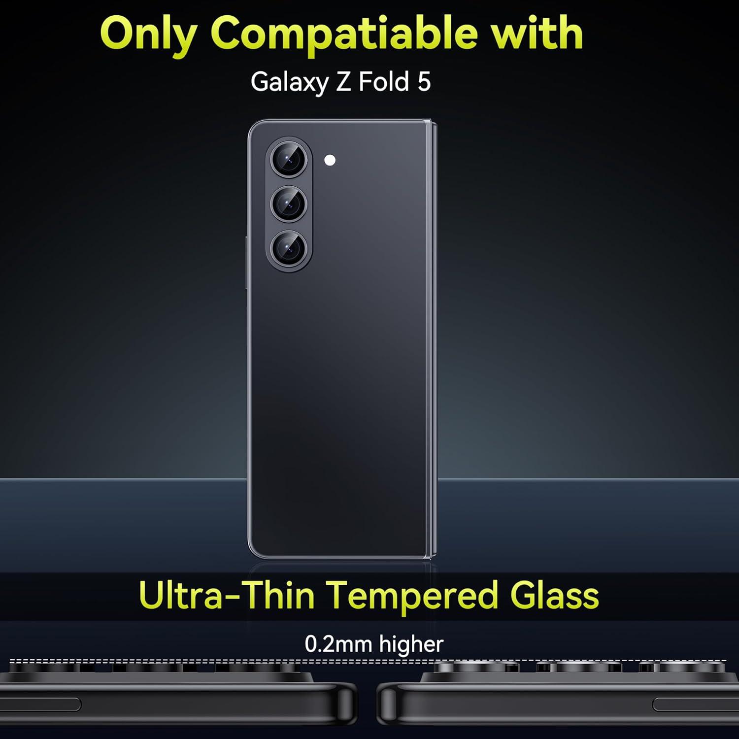 Kameraschutz für Samsung Galaxy Z Fold 5 - 9H Metallring Panzerglasfolie